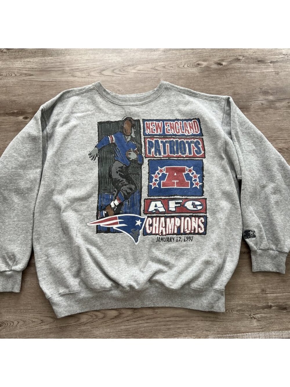 Vintage 90s Starter NFL Patriots 1997 AFC Champions Sweatshirt Mens XL